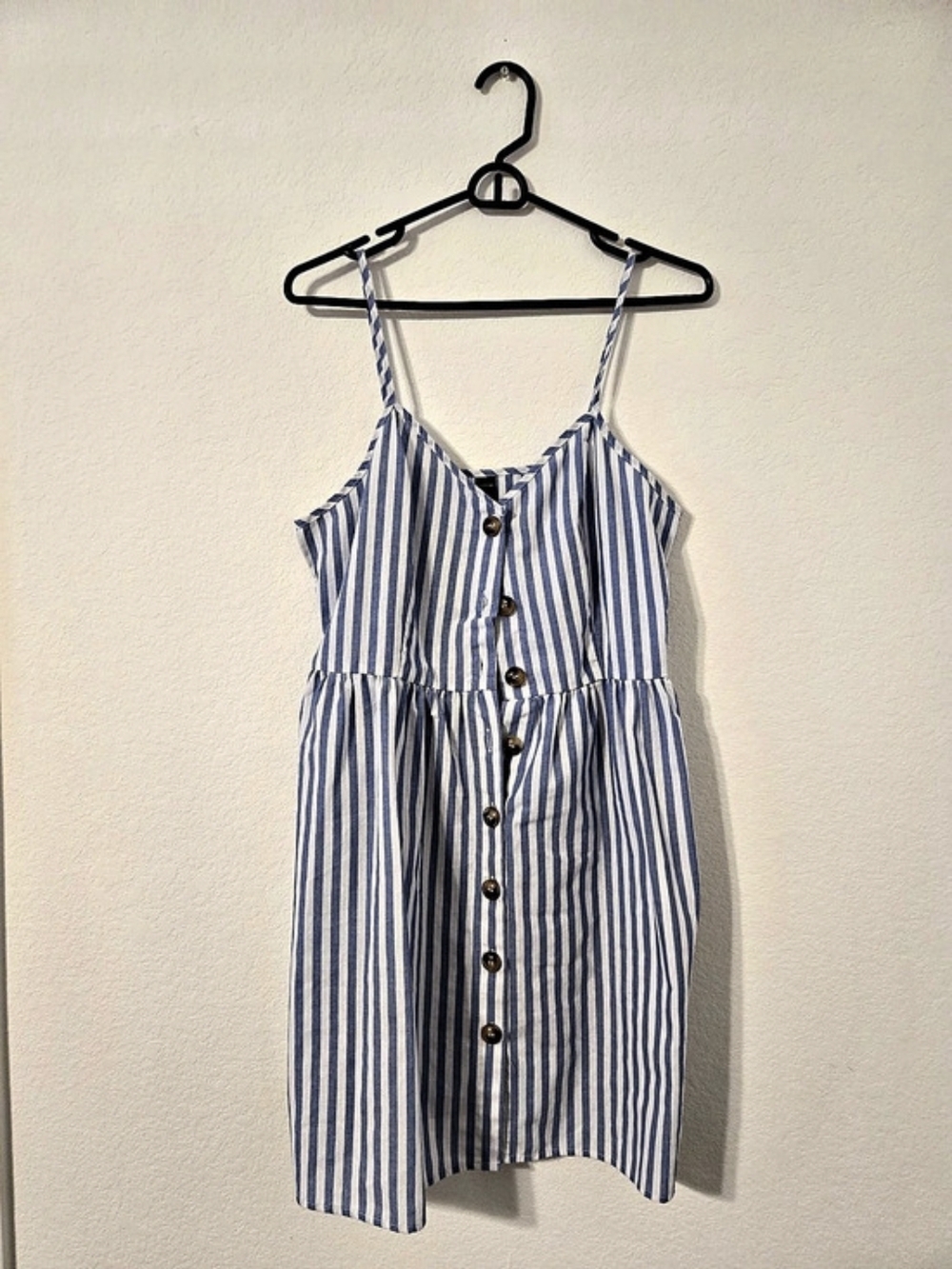 SHEIN Striped Mini Dress in Blue & White Size XL Like New